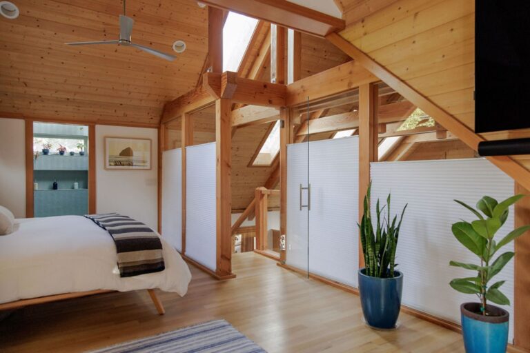 Blinds pull up and provide privacy when desired