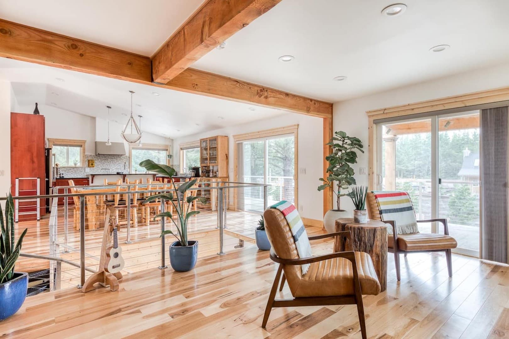 Beach Cabin - Easy access to the wrap around deck and afternoon sunlight