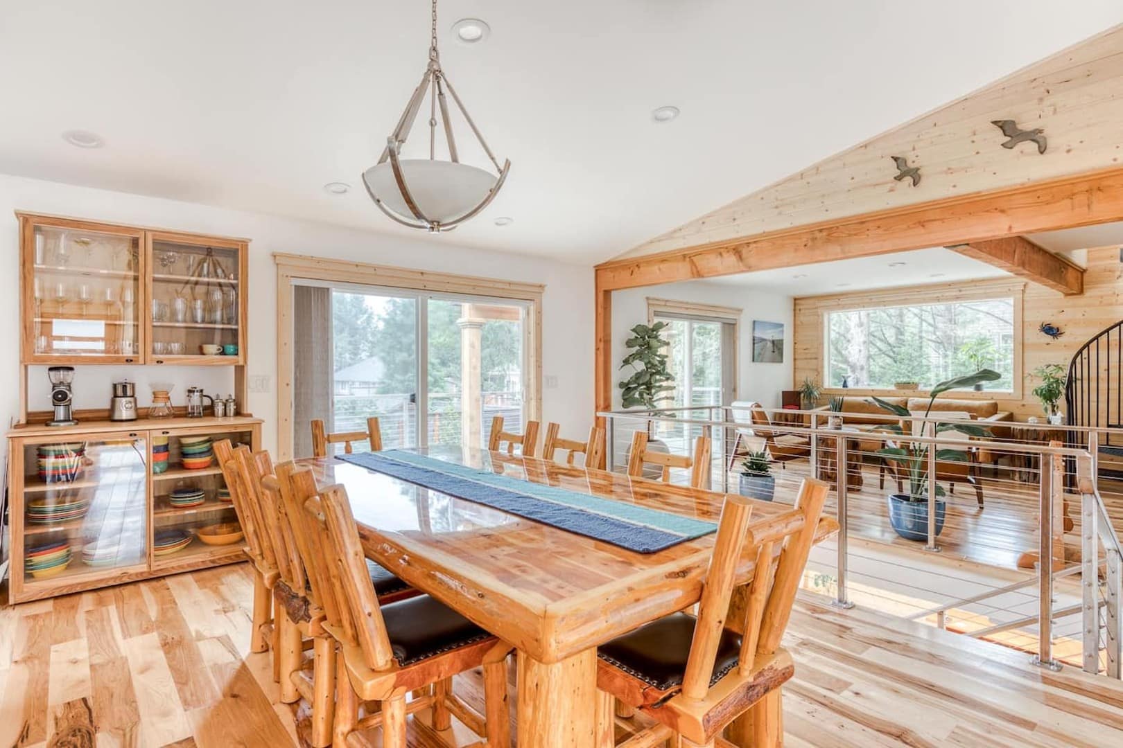 Beach Cabin - The kitchen hutch has a large variety of dishes and specialty glasses